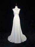 Vintage Bridal Dress Mermaid Spaghetti Straps Backless Chiffon White Beads Long Wedding Dress Retro Wedding Dresses Modest Wedding Gowns HZ1121