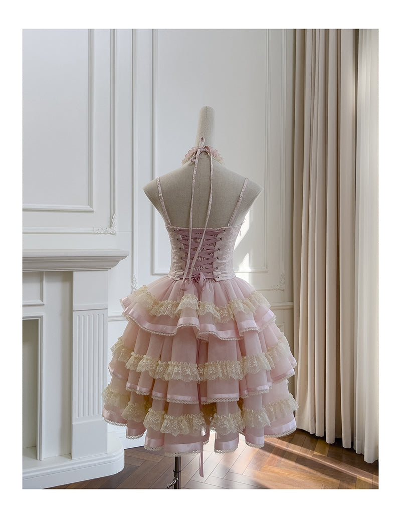 Cute Ball Gown Spaghetti Straps Pink Short Homecoming Dress Summer Mid – whxsks
