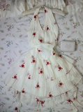 Vintage Halter A-Line Chiffon Birthday Dresses, White Homecoming Dresses HZ1121