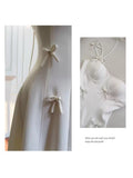 Elegant A Line Spaghetti Straps White Satin Sleeveless Long Evening Party Gowns Evening Formal Dresses Prom Dress HZ1121