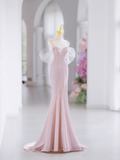 Modest Mermaid Spaghetti Straps Sequin Long Evening Party Gowns Evening Dress Special Formal Dresses Prom Dress HZ1121